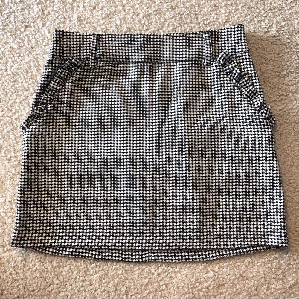 Checkered Skirt with Ruffled Detail